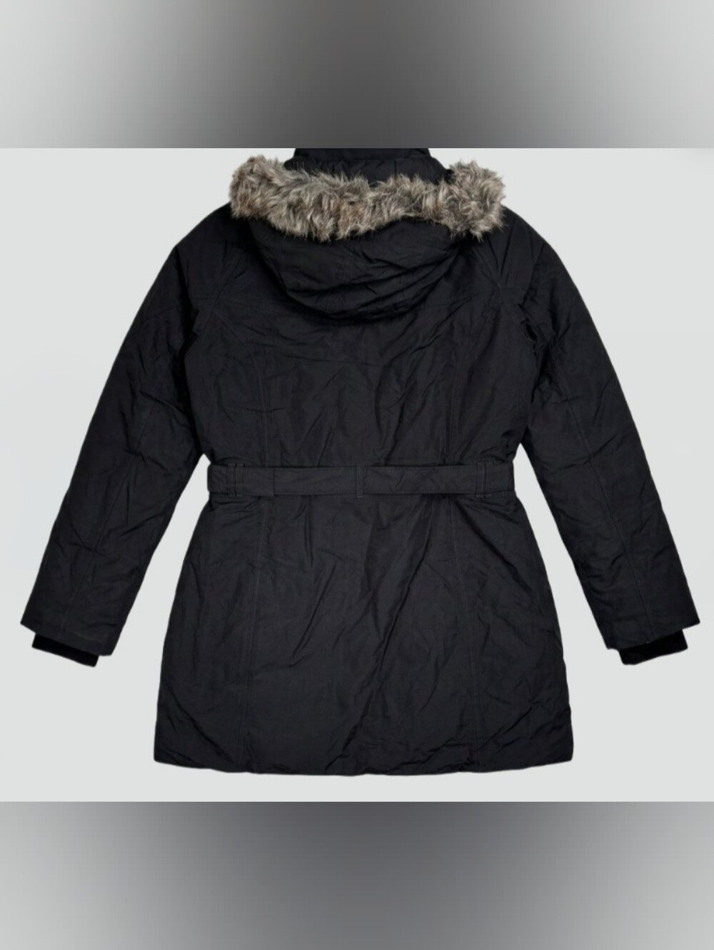 Large The North Face Women's Hyvent Faux Fur Hooded Belted Parka Jacket. - Picture 3 of 5
